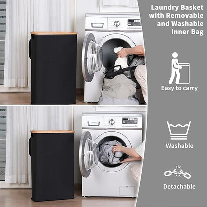 60L Slim Laundry Hamper, Narrow Laundry Basket