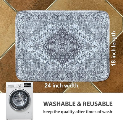 nunubaby 4PACK Washable Pee Pads for Dogs, Stylish, Non-Slip and Leak-Proof Pee Pads. Reusable Potty Pads for Dogs for Crates and Floors.(Gray/Geo,18" x24" )
