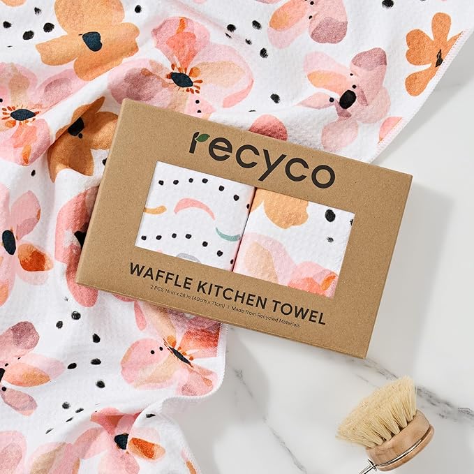 RECYCO Waffle Kitchen Towel Set of 2
