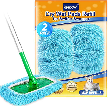 KEEPOW Reusable Dry Sweeping Cloths Microfiber Wet Pads Compatible