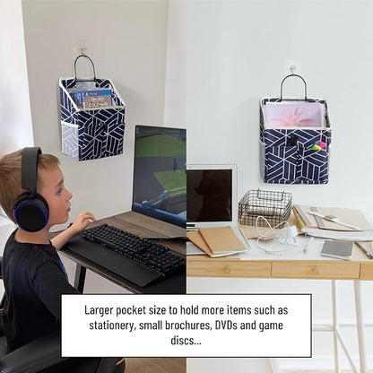 2pcs Wall Hanging Storage Bag, Small Door Closet Linen Fabric Pockets Organizer