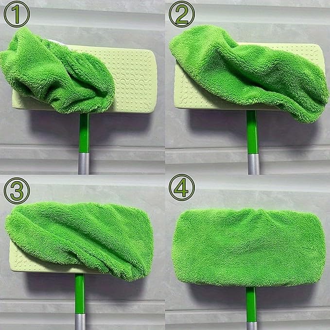 6-Pack Reusable Coral Fleece Mop Pads Washable Wet Mopping Cloths and Dry