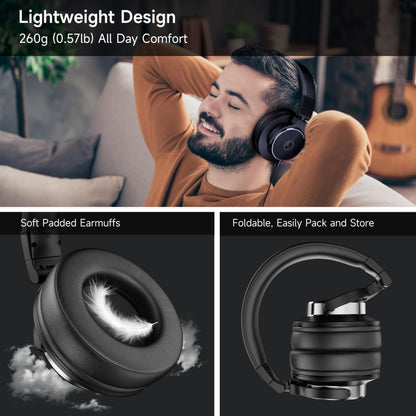 Rumoon Wired Headphones Over Ear, Studio Monitor & Mixing DJ Headphones with 50mm Neodymium Drivers and 1/4 to 3.5mm Jack for Guitar AMP Podcast Piano Keyboard (Black)