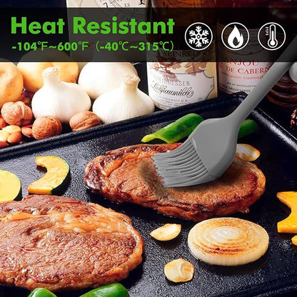 HOTEC Basting Brushes Silicone Heat Resistant Pastry Brushes Spread Oil Butter