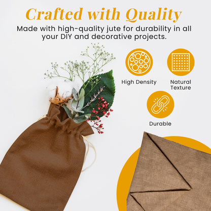 Tepo Burlap Fabric 25" x 15 Feet (5 Yards) – Natural Jute Fabric for DIY Crafts, Wrapping, and Decorations - Eco-Friendly Multipurpose High-Density Material for Home, Garden, and Rustic Wedding Decor