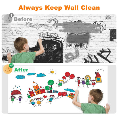 Nortix White Board Paper for Wall, Whiteboard Contact Paper, Dry Erase Peel and Stick Wallpaper Stain-Proof Dry Erase Wall Decal, 1 Piece (4x6ft)