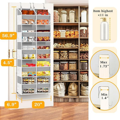 Over The Door Organizer, 5-Tier Extra Large Behind Door Storage