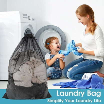2 Pack Mesh Laundry Bags, 23 x 34 Inches Heavy Duty Mesh Laundry Bag, Large