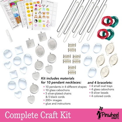 Pinwheel Crafts Pendant Jewelry Making Kit for Girls 8-12+ Years, Necklace and Bracelet Making Kit for Kids – Single Craft to Create Multiple Necklace & Bracelet for Teens with 200 Designs