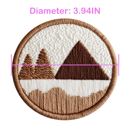 57lilina 6pcs Landscape Punch Needle Coaster Kit for Kids Beginners Adults, Complete Punch Needle Stitching Embroidery Art Coasters Kit for Kids Adult Beginner Punch Needling Coaster