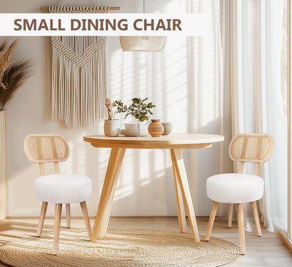 Rattan Dining Chair, Kitchen Dining Room Chairs, Mid Century Modern Boucle Chair, Stylish Upholstered Wood Accent Chair, Cute Sherpa Chair, Living Room Bar Stool Chair, Boho Makeup Vanity Chair, 1 Pc