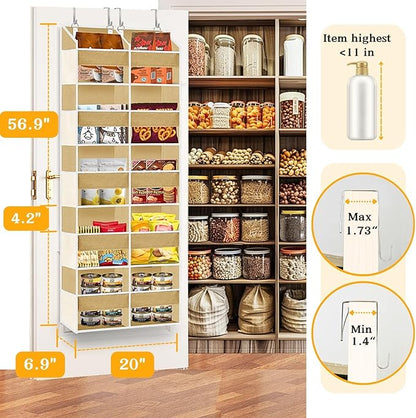 Over the Door Organizer 5 Tiers, Extra Large Behind Door Storage of 10