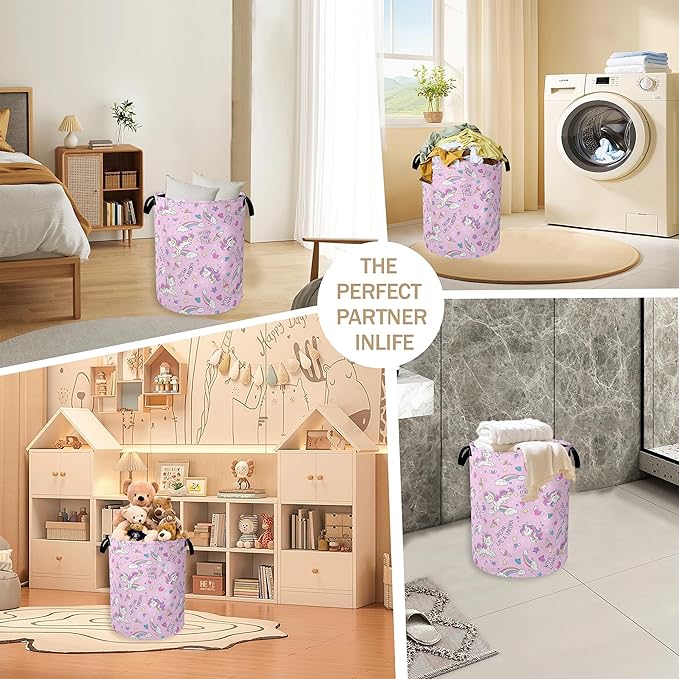 Laundry Hamper, Dreamy Rainbow Portable Collapsible Laundry Room Organization