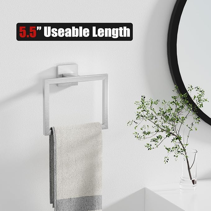 10-Pieces Brushed Nickel Bathroom Accessories Set, 23.6 Inch Bath Towel Bar Set, Stainless Steel Bathroom Hardware Set, Towel Racks for Bathroom Wall Mounted.