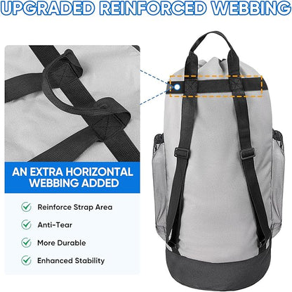 BALEINE 2PK 120L Laundry Bag Backpack, 900D Oxford Fabric Large Travel Laundry