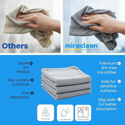 Microfiber Cleaning Cloth Grey 12 Pack Premium Microfiber Towels