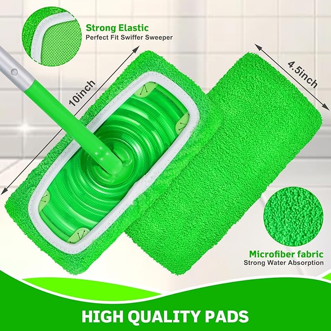 Reusable Microfiber Mop Pads Compatible