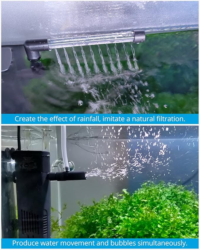 NICREW Aquarium Internal Filter, Submersible Power Filter with Multiple Function for Fish Tanks 2 to 5 Gallon, 40 GPH, 3.5W
