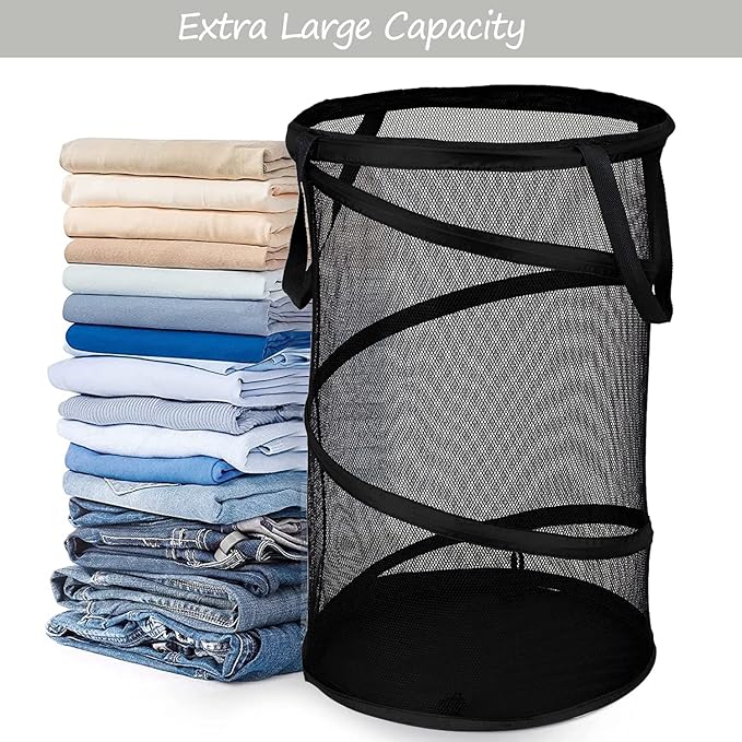 BATTOO Collapsible Laundry Basket Foldable Mesh Pop Up Hamper