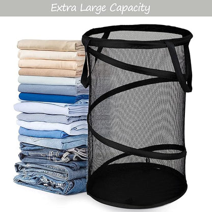 BATTOO 2 Pack Large Collapsible Laundry Basket Foldable Mesh Pop Up Hamper