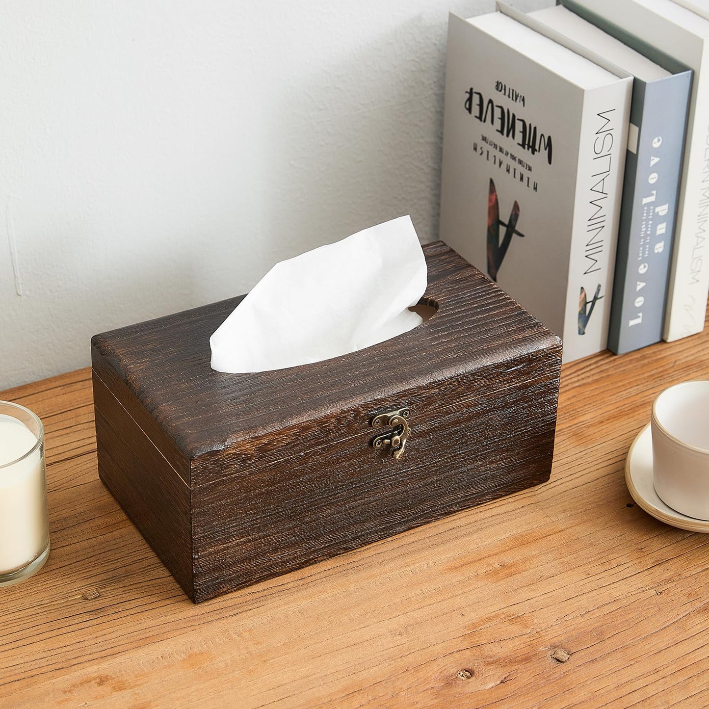 GZQWDC Rectangular Wood Tissue Box,Decorative Wooden Tissue Box Cover,Tissue Box Holder,Tissue Box for Bathroom&Tabletop