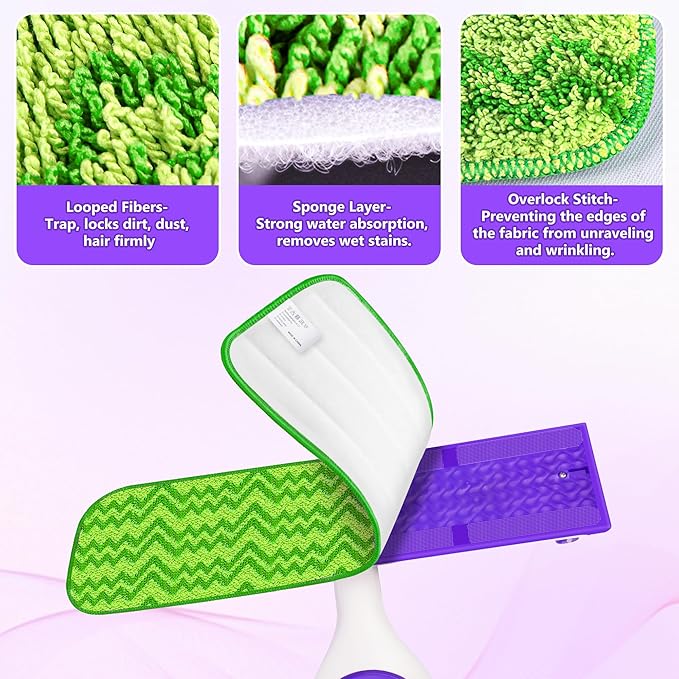 6 Pack Reusable Mop Pads Compatible