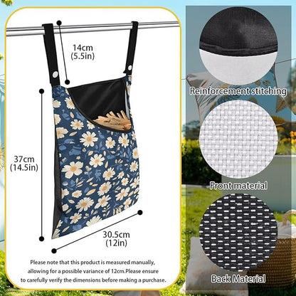 Clothes Pin Hanging Bag with Big Opening Storage Clothes Pins & Mini Clothespins
