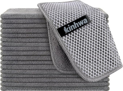KinHwa Kitchen Washcloths for Dishes Absorbent Microfiber Dish Cloths Quick Dry