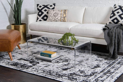 Unique Loom Sofia Collection Area Rug - Salle Garnier (5' 3" x 8' Rectangle, Black/ Ivory)