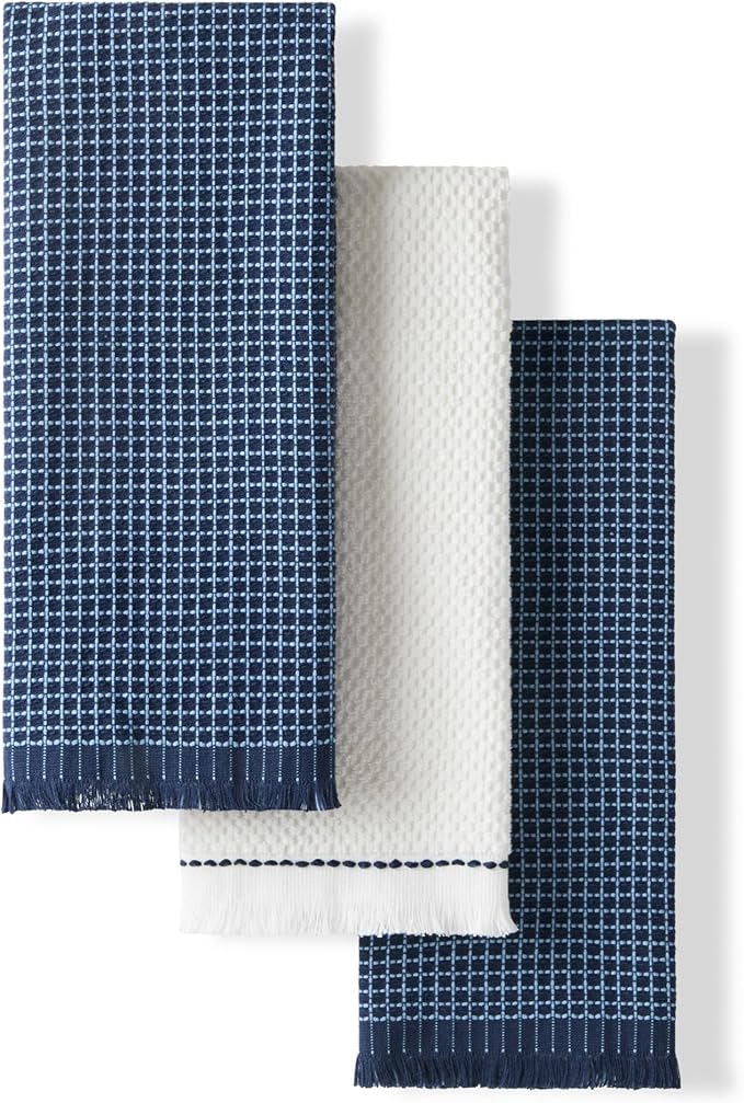 KitchenAid Gourmet Series Gridlines Kitchen Towels 3-Pack Set, 100% Cotton