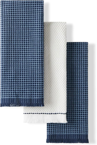 KitchenAid Gourmet Series Gridlines Kitchen Towels 3-Pack Set, 100% Cotton