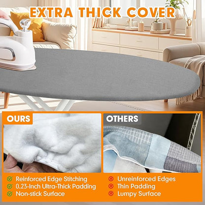 Ironing Board Cover and Pad, 18x49 Extra Wide Thick Iron Padding, Scorch &