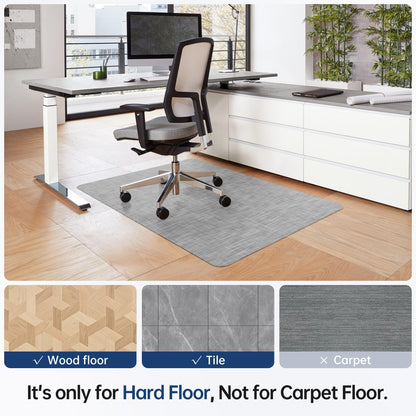 Cybstrax Office Chair Mat for Hardwood & Tile Floor, 46" x 72" Desk Chair Mat, Anti Slip, Non-Curve Computer Chair Mat for Rolling Chairs Floor Protector for Home Office