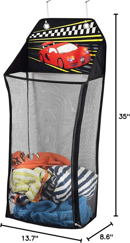 Store&Score Over The Door Hanging Kids Fun LED Race Car Light-Up Collapsible