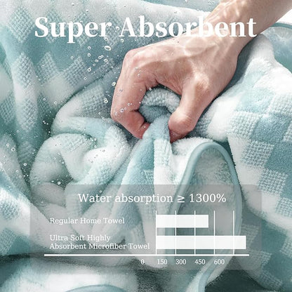 8 Piece Bathroom Towel Set Aqua |2 Oversized Large Bath Towels Sheet, 2 Hand