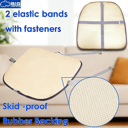Big Hippo Ergonomic Lumbar Support & Memory Foam Seat Cushion Set - Sciatica & Tailbone Pain Relief for Office, Car & Wooden Dining Chairs - Non-Slip Body Positioner with Breathable Mesh Cover (Brown)