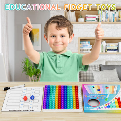 COOVA Multiplication Chart Pop It - Multiplication Game Board, 12x12 Times Table Math Game Board for Kids Learning, Educational Multiplication Machine Toy
