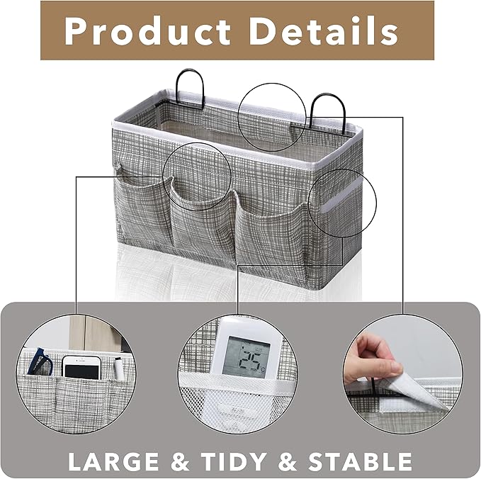 2pcs 3-pockets Large Wall Hanging Organizer Bag, Linen Fabric Door Hanging