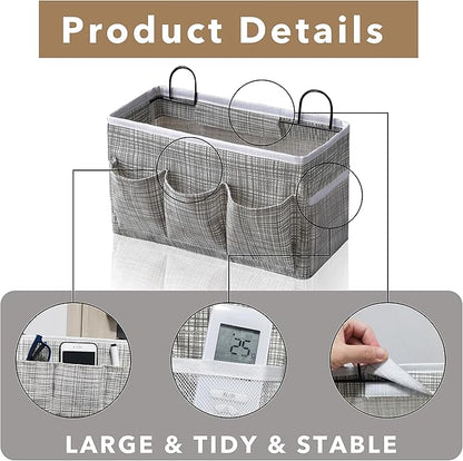 2pcs 3-pockets Large Wall Hanging Organizer Bag, Linen Fabric Door Hanging
