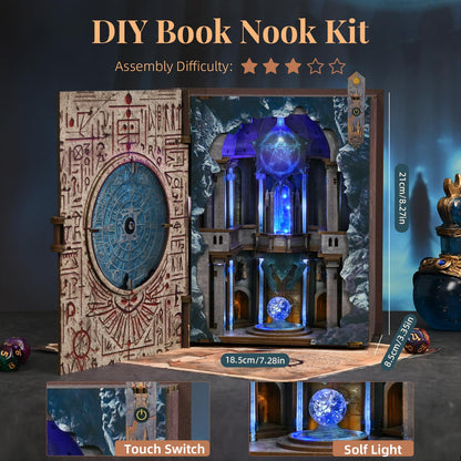 MiniCity DIY Book Nook Kits for Adults, Miniature Dollhouse Booknook Kit, 3D Wooden Puzzle Creative Decorative Bookends Bookshelf Diorama Insert Crafts Hobbies Gifts (Circle of Magic)