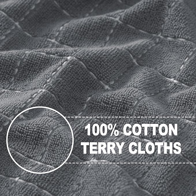 Homaxy 100% Cotton Terry Kitchen Towels, Checkered Designed, Soft and Super