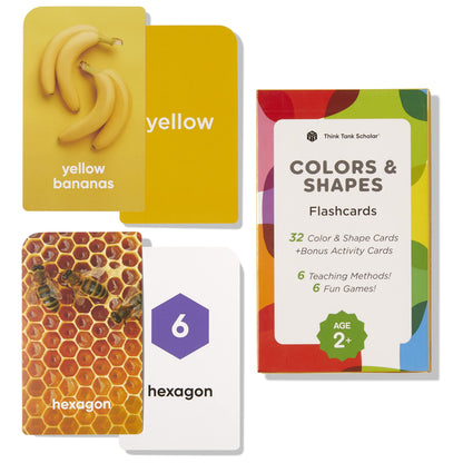 Award-Winning Colors & Shapes Flash Cards for Kids Ages 2-8 – 36 Durable Cards with Real Pictures – Learn Colors, Shapes & Categorization – Preschool, Kindergarten, Homeschool & Classroom