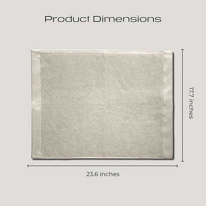 Luxury Silver-Infused Beige Guest Hand Towels 2-Pack Set, 23.6"x17.7"