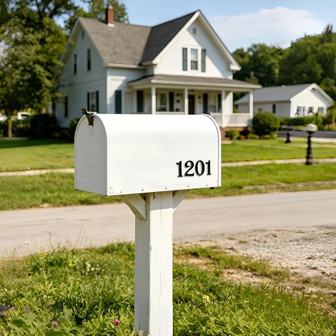 Mailbox Numbers 2 Inch, Black Door Address Number Stickers for Aprtment Office Home Room, Metal Shiny, Indoor or Outside all Suitable. (Dark, 2" - Set of 20)