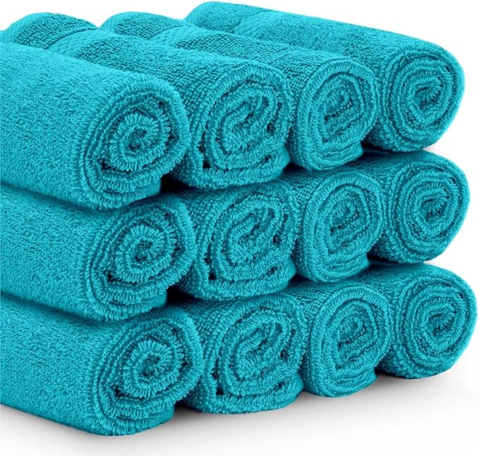White Classic Luxury Cotton Washcloths 13x13 Inch