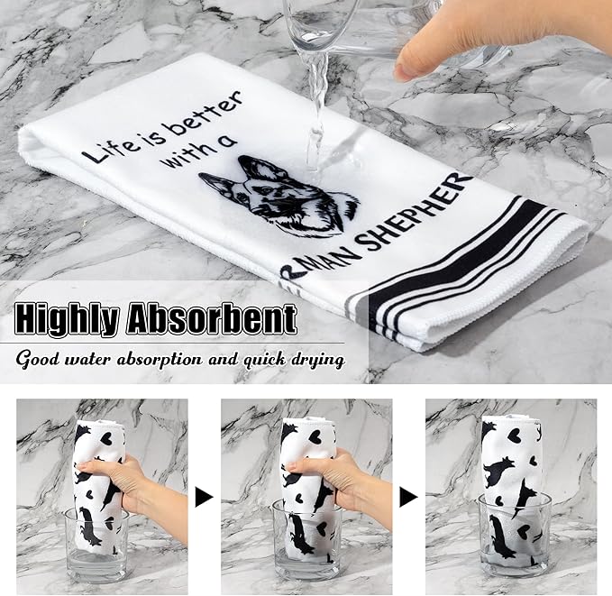 R HORSE German Shepherd Kitchen Dish Towel