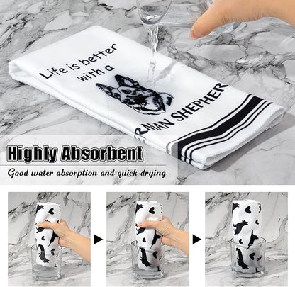 R HORSE German Shepherd Kitchen Dish Towel