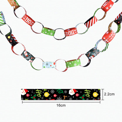 ASTARON 600pcs Christmas Paper Chains Festive Printed Creative Paper Decorations