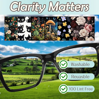 6 PCS Glasses Cleaning Cloth Eyeglass Lens Microfiber Cleaning Cloth Reusable