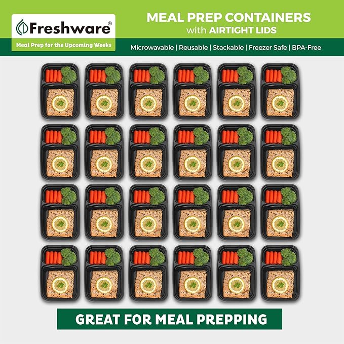 Freshware Meal Prep Containers 2 Compartment